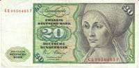 (1980) Банкнота Германия (ФРГ) 1980 год 20 марок "Эльсбет Тухер"   VF